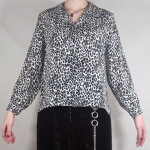Vintage Petite Button Down Shirt w/ Shoulder Pads